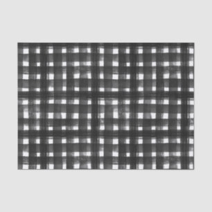 BLACK & WHITE PLAID PATTERN TISSUE PAPER