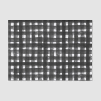 BLACK & WHITE PLAID PATTERN TISSUE PAPER