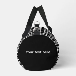 Black White Plaid Personalise Pattern Small Duffle Bag