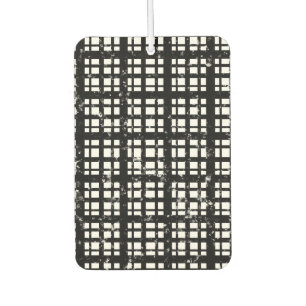 Black & White Plaid with Paint Splatter Crew Socks Car Air Freshener