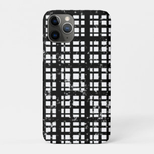 Black & White Plaid with Paint Splatter Crew Socks iPhone 11 Pro Case