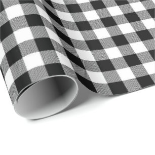 Black White Plaid Wrapping Paper