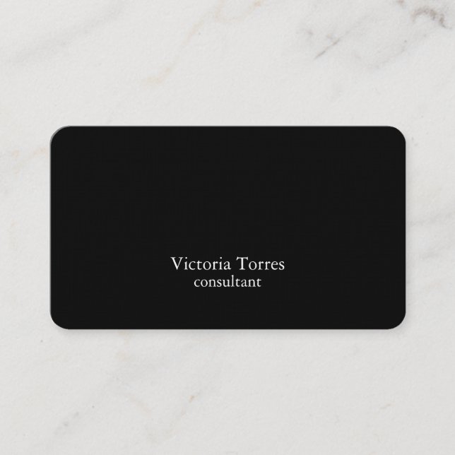 Black & White Plain Creative Modern Consultant Business Card (Front)