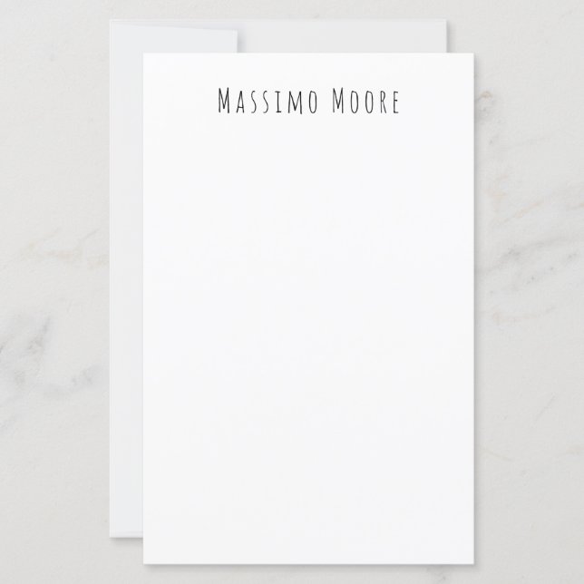 Black White Plain Elegant Casual Own Name (Front)