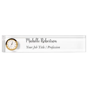 Black White Plain Minimalist Personalised Nameplate
