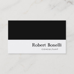 Black White Plain Modern Consultant Business Card