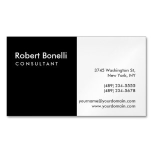 Black White Plain Modern Consultant Business Card