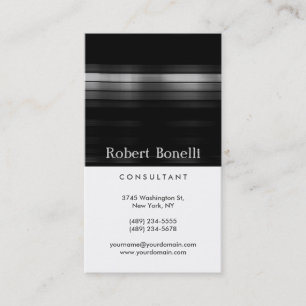 Black White Plain Modern Consultant Business Card