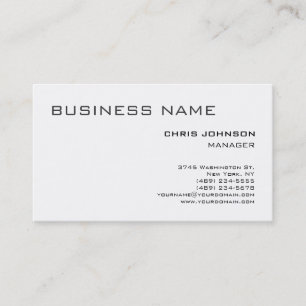 Black & White Plain Simple Manager Business Card