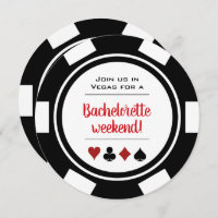 Black White Poker Chip Casino Bachelorette Party