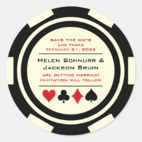 Black White Poker Chip Wedding Save The Date