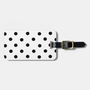 Black/White Polka-Dot and Coral Luggage Tag