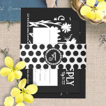 Black White Polka Dot Bat Mitzvah Enclosure Cards Invitation Belly Band<br><div class="desc">Cute black and white polka dots band with monogram is a beautiful addition to your enclosed stationary. Wrap around your invitation and rsvp card for an added touch to modern black bat mitzvah stationary. Paper band with your initial is beautiful for any birthday invitations, wedding stationary, or personal correspondence. Simple...</div>