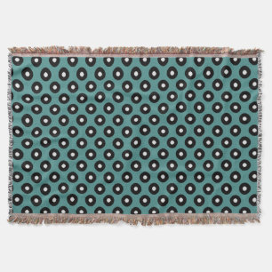 Black/White Polka Dot Blue Background(Changeable) Throw Blanket