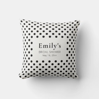 Black & White Polka Dot Bridal Shower Cushion