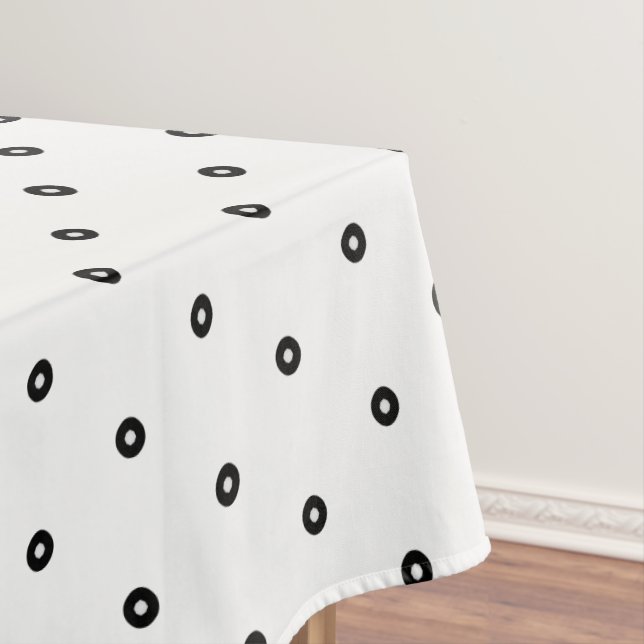 Black/White Polka Dot -Changeable Background Colou Tablecloth (In Situ)