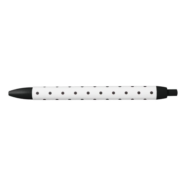 Black & White Polka Dot Christmas Print Pattern Ink Pen (Front)