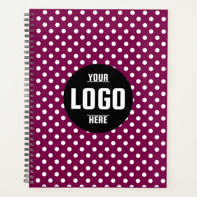 Black & White Polka Dot Custom 2026 Business Planner (Front)