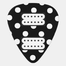 Black/White Polka Dot Guitar Pick