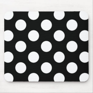 Black White Polka Dot - Mousepad