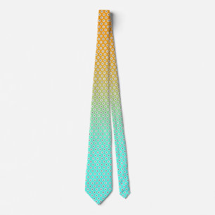 Black/White Polka Dot On Turquoise/Gold Tie