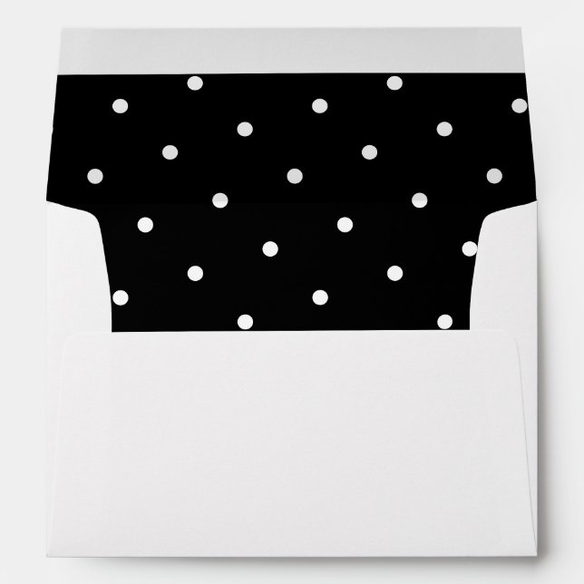 Black White Polka Dot Pattern Envelope (Back (Bottom))