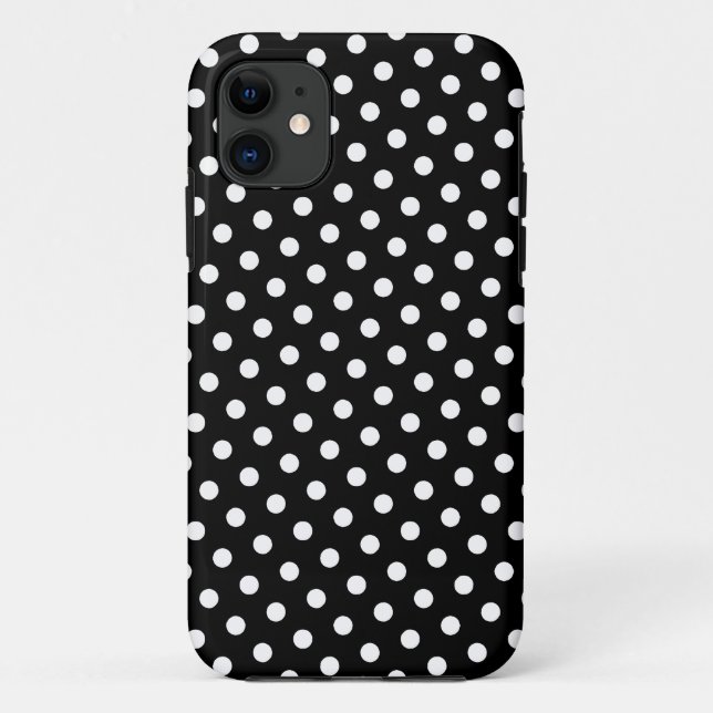 Black & White Polka Dot Pattern iPhone 5 Case (Back)