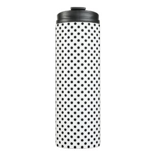 Black White Polka Dot Pattern Thermal Tumbler