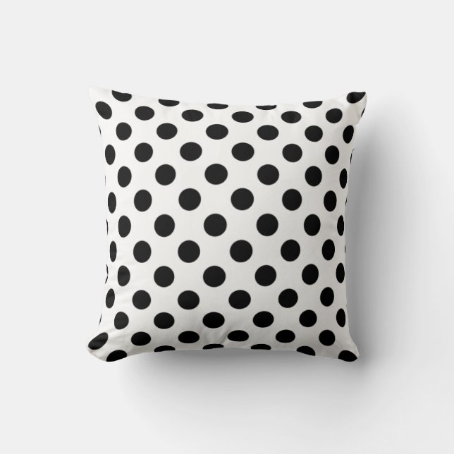 Black & White Polka Dot Pillow (Front)