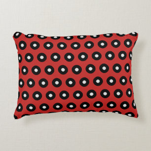 Black/White Polka Dot Red Background (Changeable) Decorative Cushion