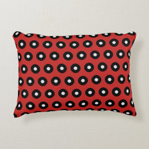 Black/White Polka Dot Red Background (Changeable) Decorative Cushion