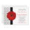Black White Polka Dot Red Daisy Wedding Invitation