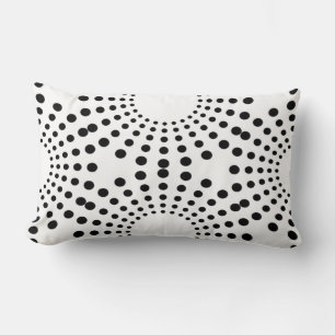 Black & White Polka Dot Starburst Throw Pillow