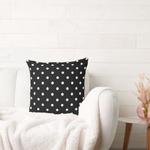 Black & White Polka Dot Throw Pillow Modern