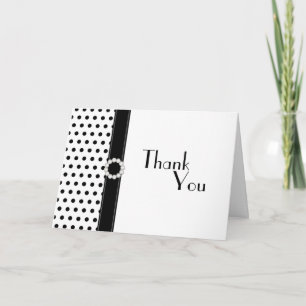 Black White Polka Dot Wedding Thank You