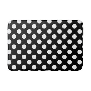 Black & White Polka Dots Birthday Party Bath Mat
