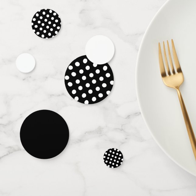Black & White Polka Dots Birthday Party Confetti (Group)