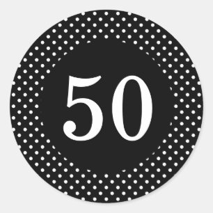 Black & White Polka Dots Birthday Sticker