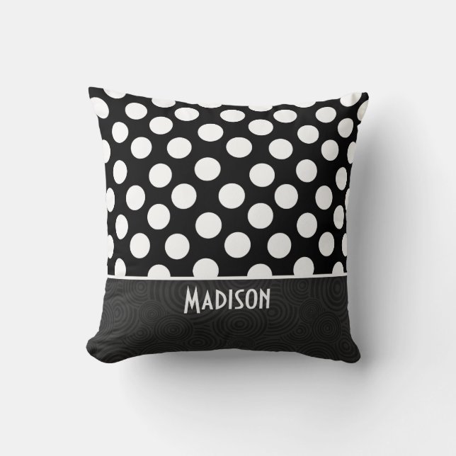 Black & White Polka Dots Cushion (Front)
