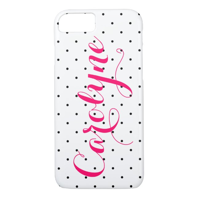 Black & White Polka Dots | Custom iPhone 7 Case (Back)