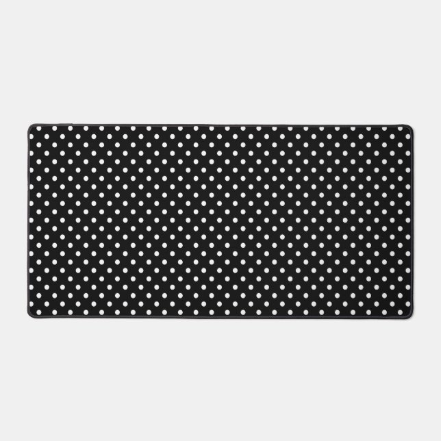 Black White Polka Dots Desk Mat (Front)