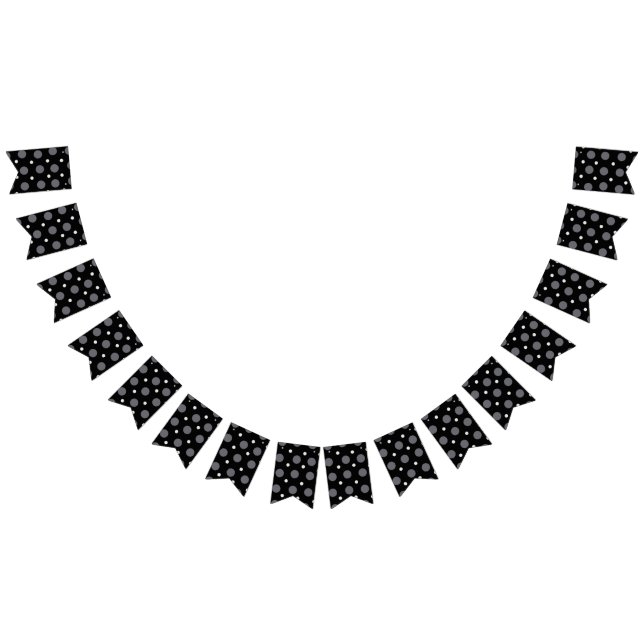 Black & White Polka Dots, Dotted Pattern Bunting (All)
