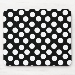 Black & White Polka Dots Mouse Pad