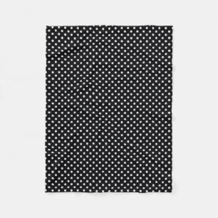 Black White Polka Dots Pattern Fleece Blanket