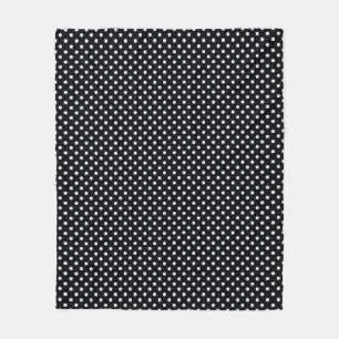 Black White Polka Dots Pattern Fleece Blanket