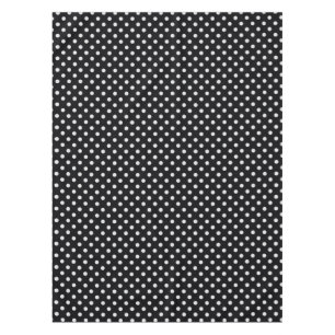 Black White Polka Dots Pattern Tablecloth