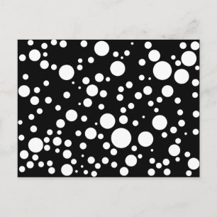 black white polka-dots postcard