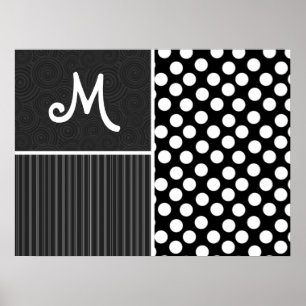 Black & White Polka Dots Poster