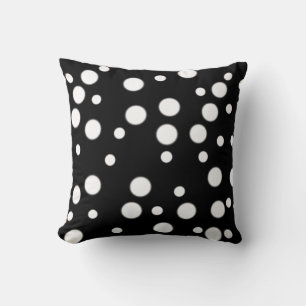 Black White Polka Dots Reversible Pillows