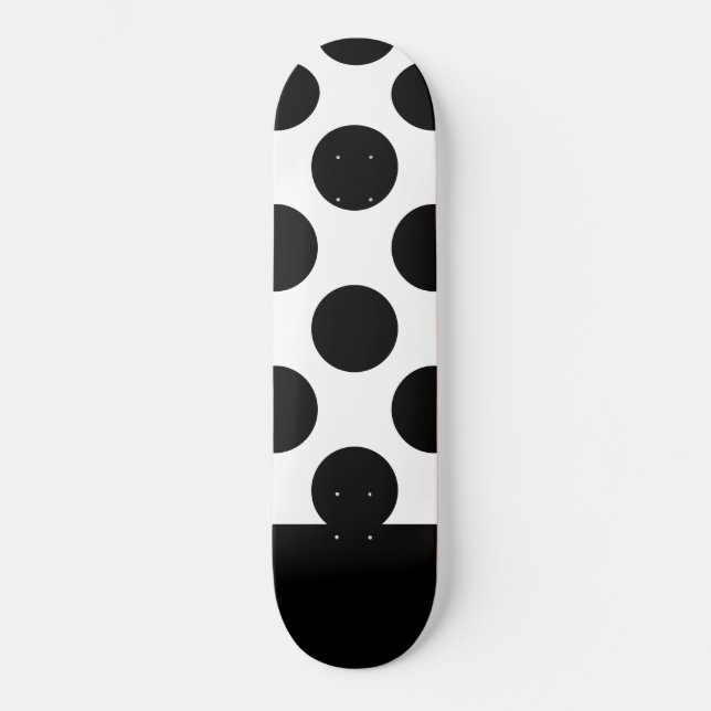 Black & White Polka dots    Skateboard (Front)